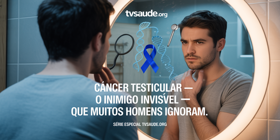 O câncer testicular é raro, mas atinge principalmente homens jovens entre 20 e 40 anos — o diagnóstico precoce pode salvar vidas. / Arte Ideia