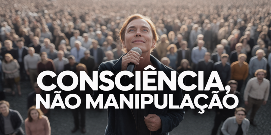A voz que escolhe informar para libertar, não para dominar./ Ideia